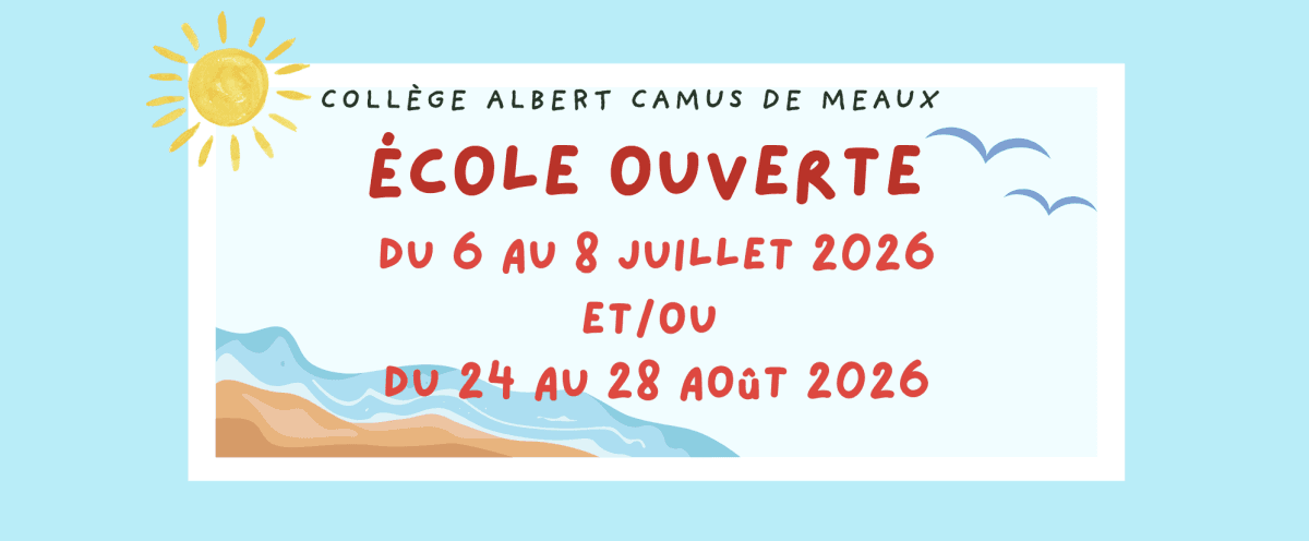 Inscription École ouverte - Vacances apprenantes été 2026